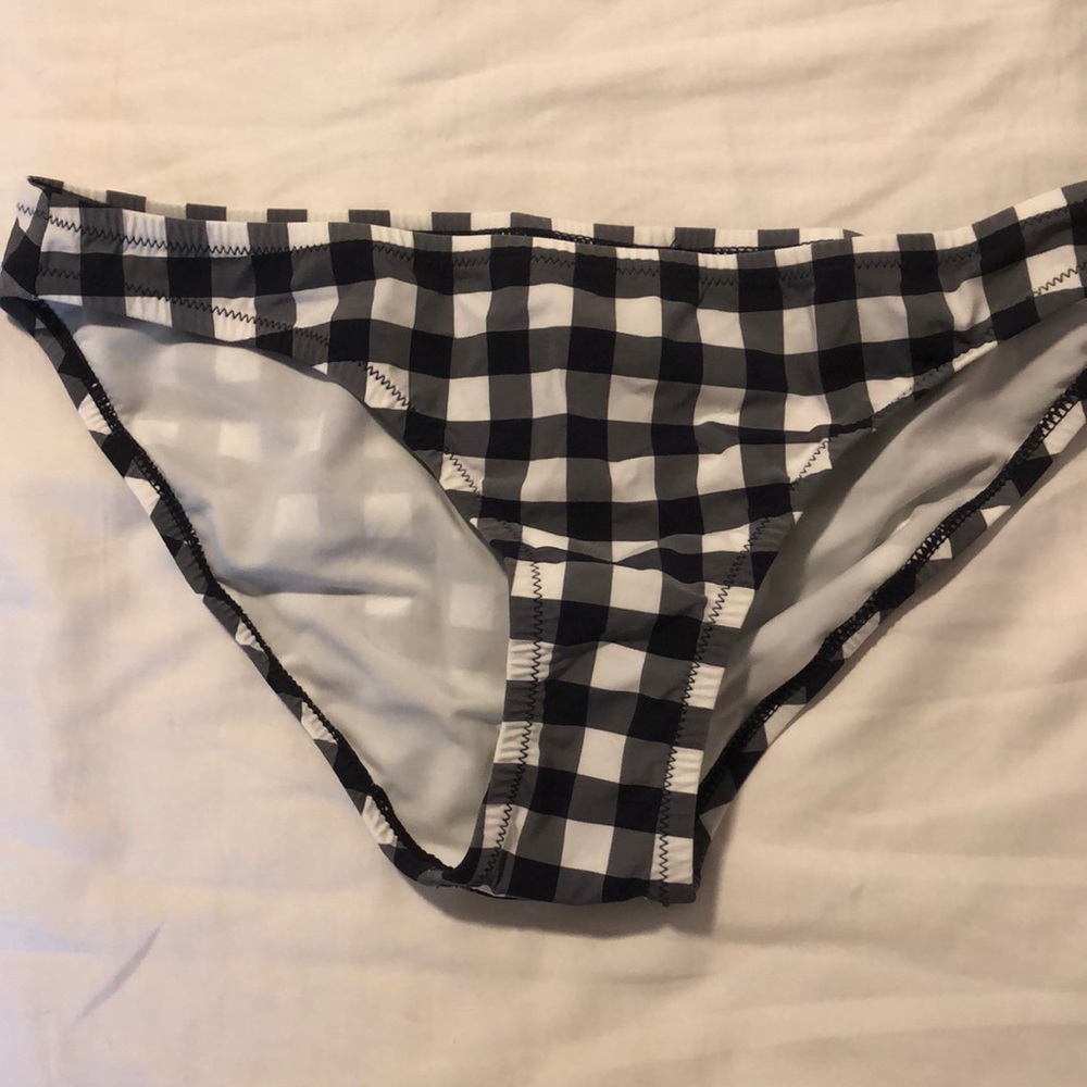 J. Crew black gingham bikini bottom M never worn